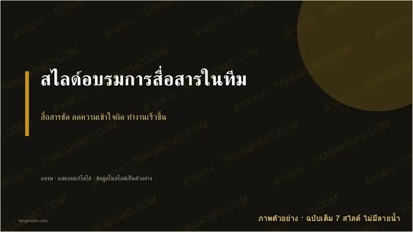 ภาพตัวอย่างบางส่วนของ สไลด์อบรมการสื่อสารในทีม (PowerPoint)