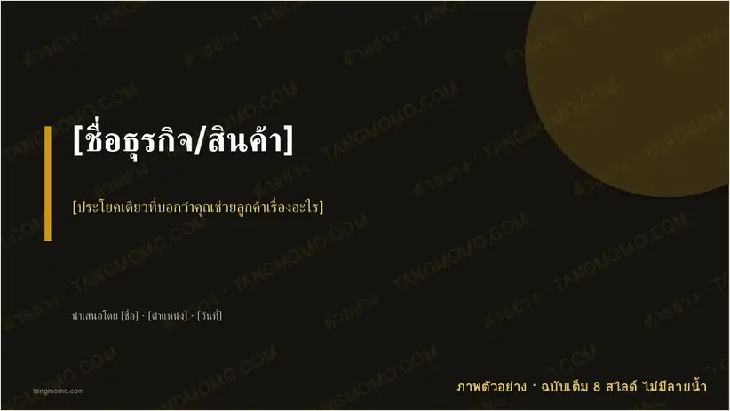 ภาพตัวอย่างบางส่วนของ สไลด์นำเสนอธุรกิจ/สินค้า (PowerPoint)